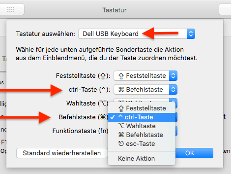 Strg-Taste unter Mac OS aktivieren